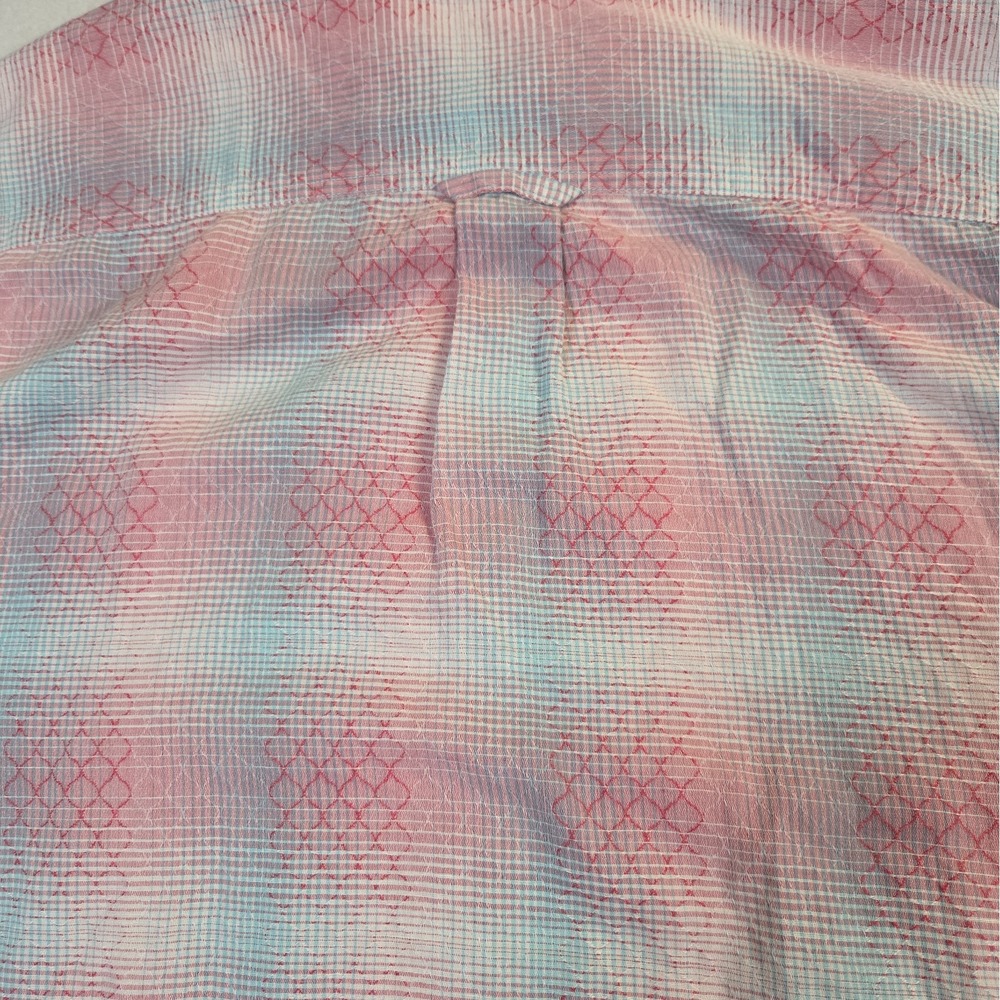 Tommy Bahama 2XB Red/Pink Blue Linen Cotton Short Sleeve Shirt Ravenna Plaid - Picture 9 of 9